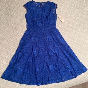 NWT Blue lace detail cocktail dress Size 2